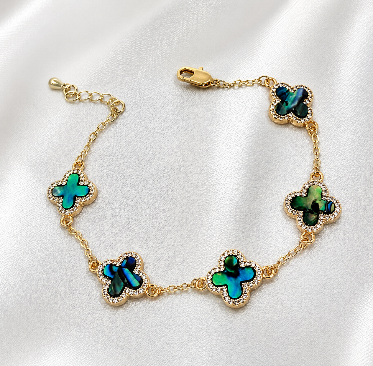 18k Gold Filled Clover Bracelet