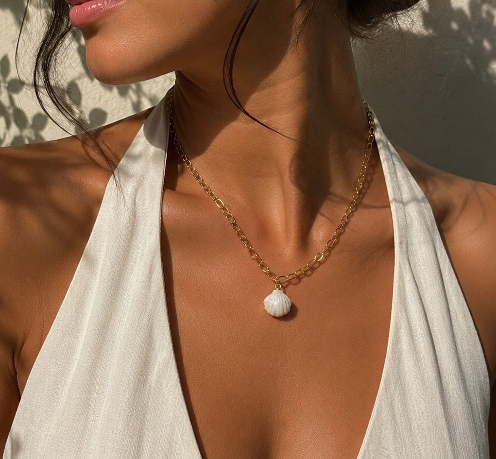 18k Gold Filled Shell Ocean Necklace