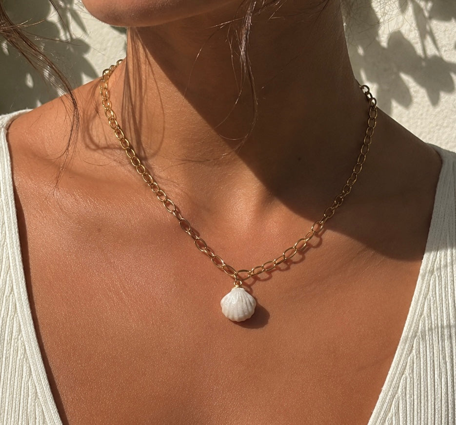 18k Gold Filled Shell Ocean Necklace