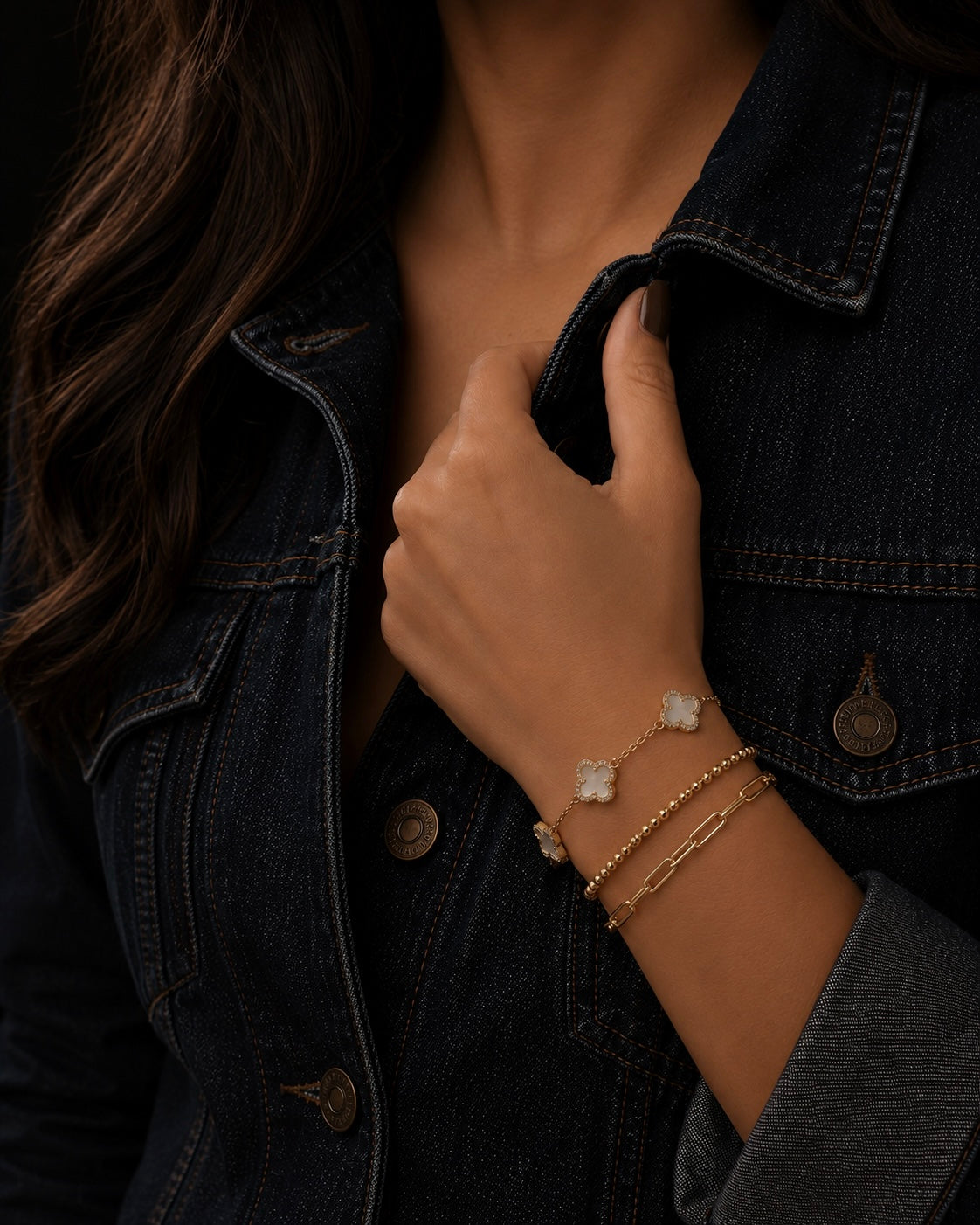 18k Gold Filled Iridescent Clover Bracelet