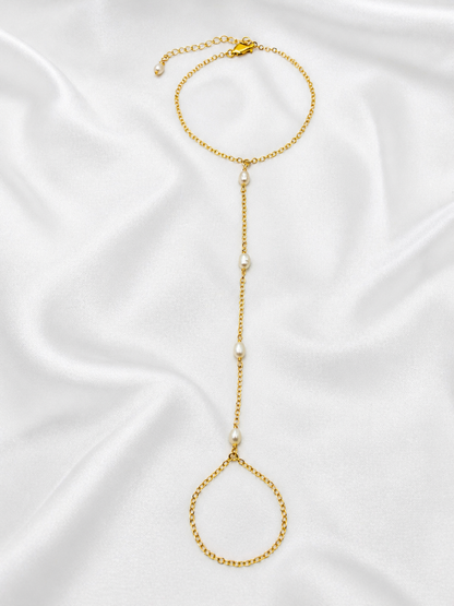 14k Gold Filled Freshwater Pearl Hand Chain