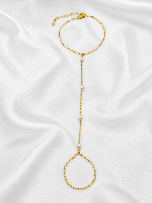 14k Gold Filled Freshwater Pearl Hand Chain