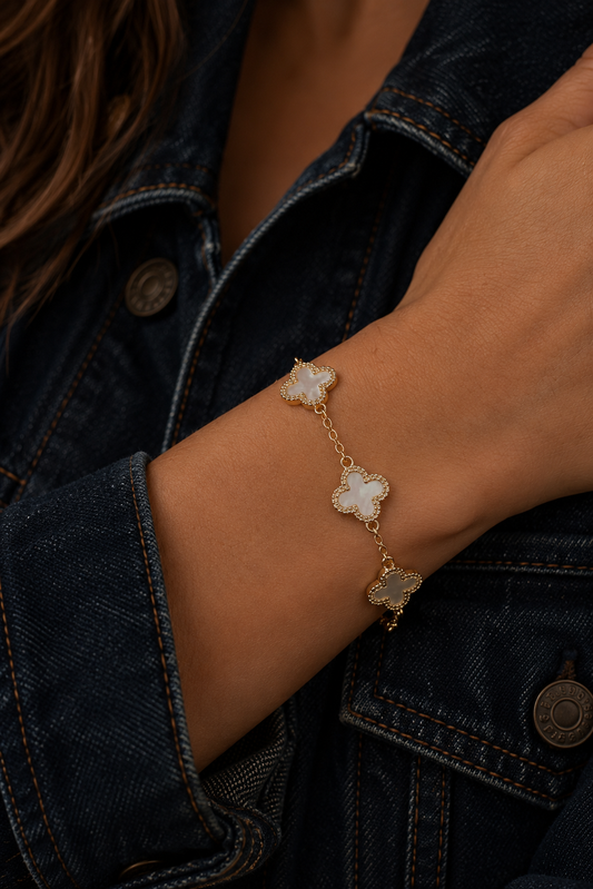 18k Gold Filled Iridescent Clover Bracelet