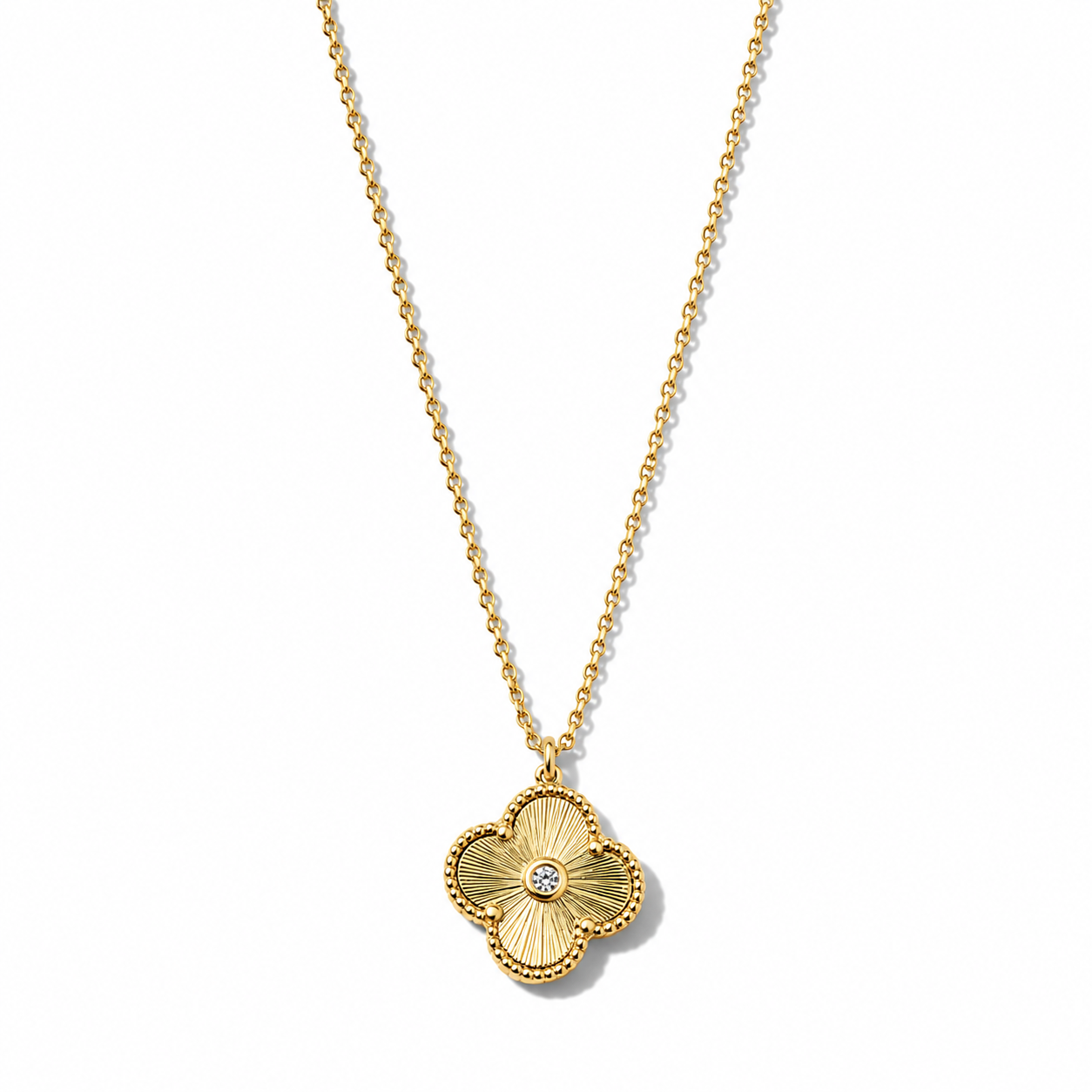 18k Gold Filled Gold Clover Necklace