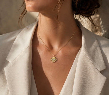 18k Gold Filled Gold Clover Necklace