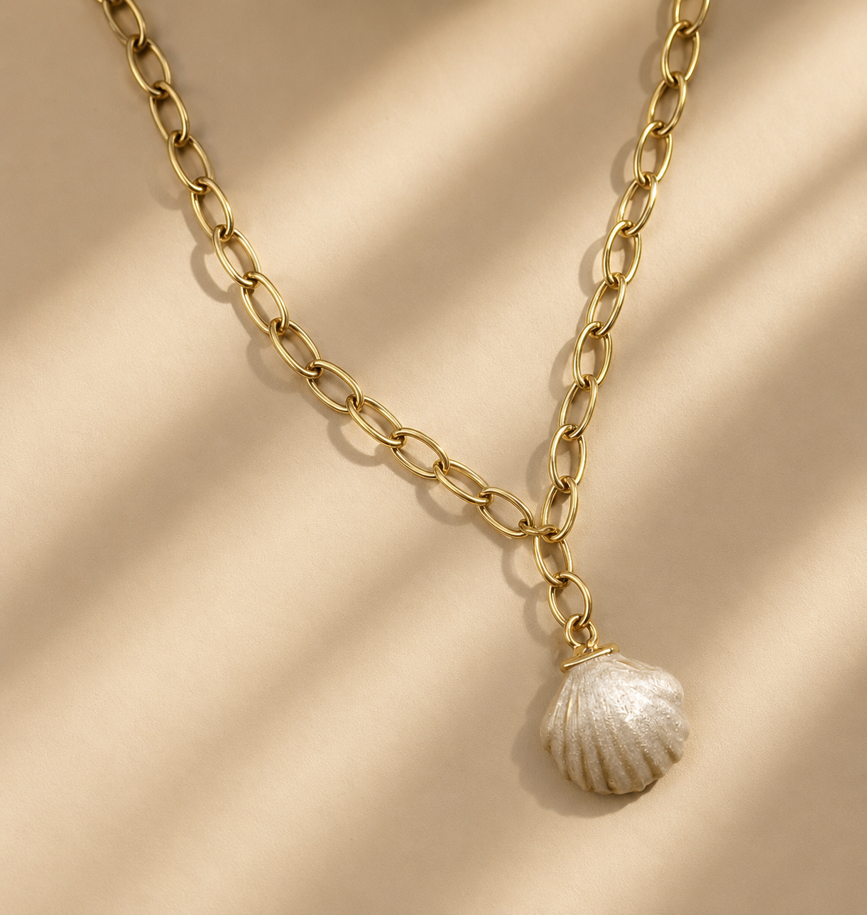 18k Gold Filled Shell Ocean Necklace