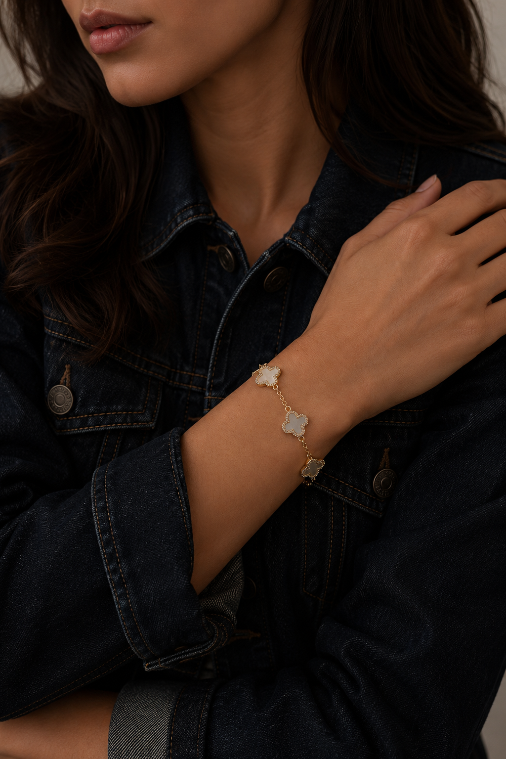 18k Gold Filled Iridescent Clover Bracelet