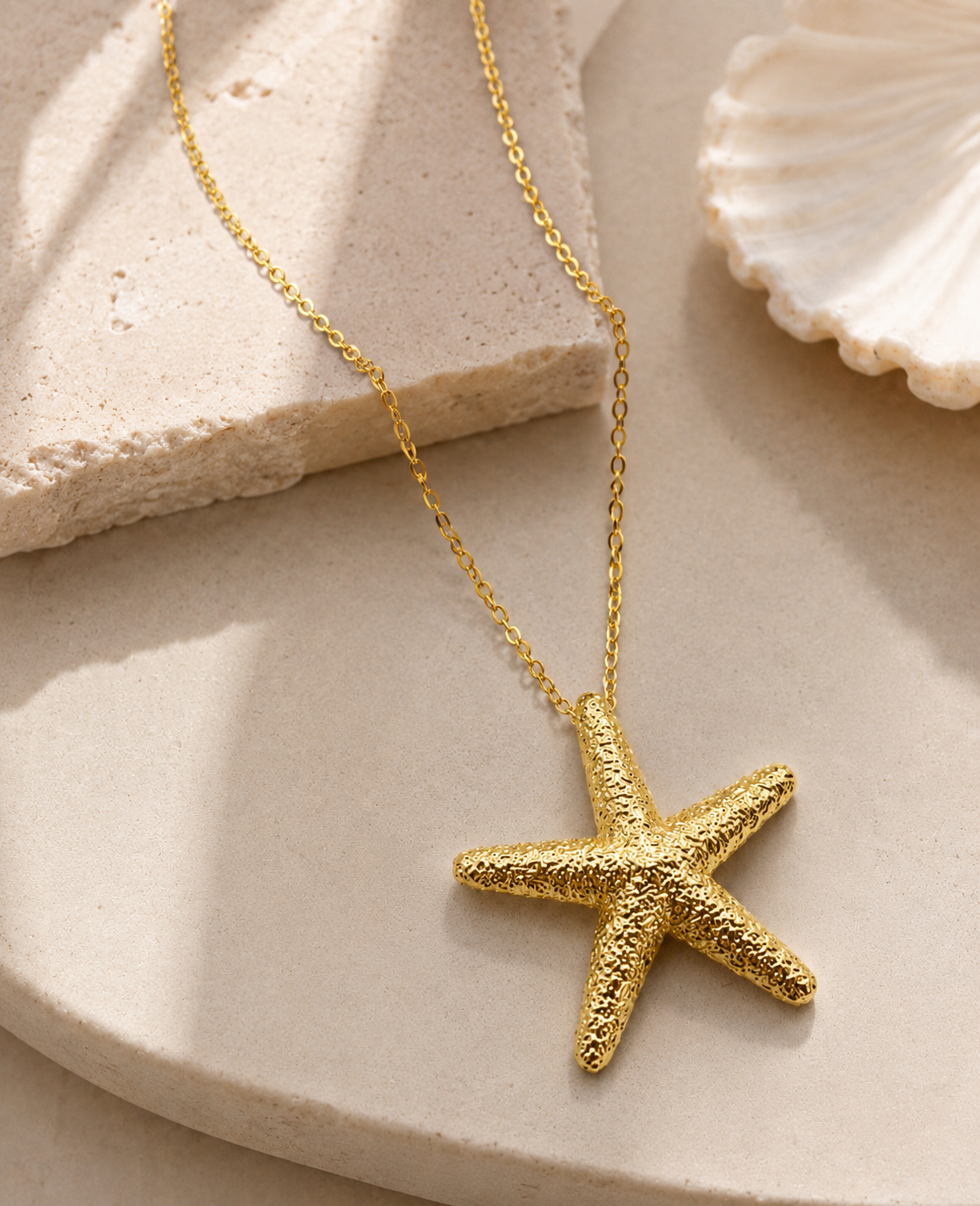 18k Gold Filled Large Starfish Necklace