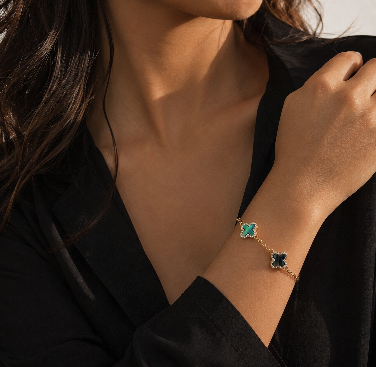 18k Gold Filled Clover Bracelet