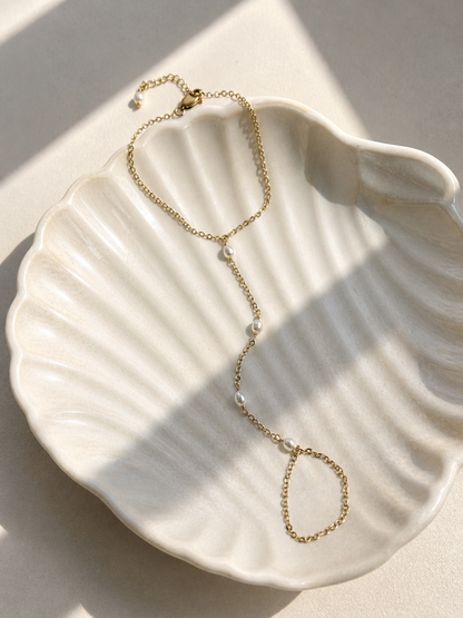 14k Gold Filled Freshwater Pearl Hand Chain