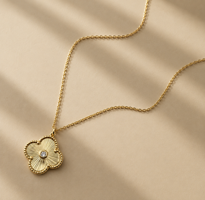 18k Gold Filled Gold Clover Necklace